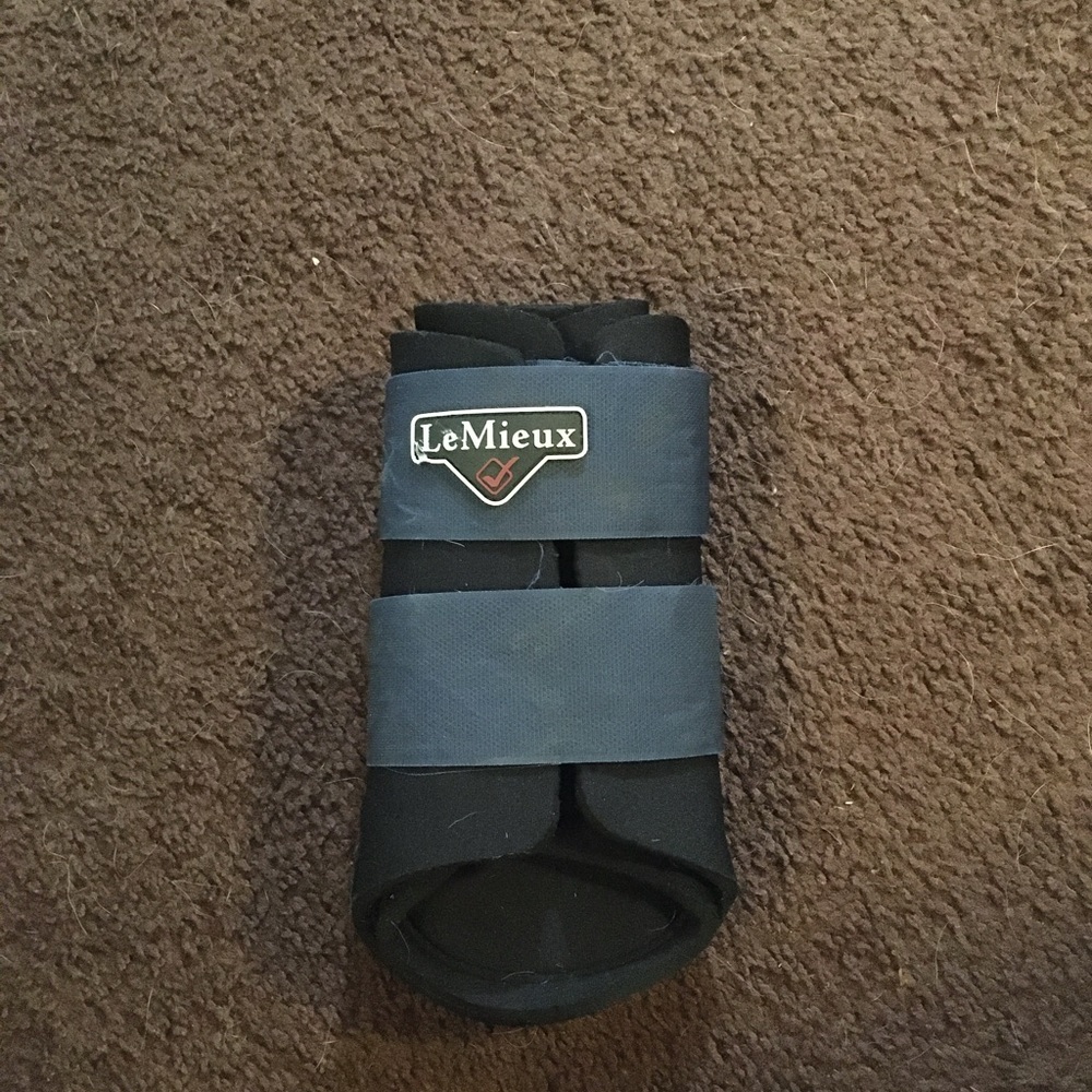 Lemieux Ink Blue Brushing Boots Size S